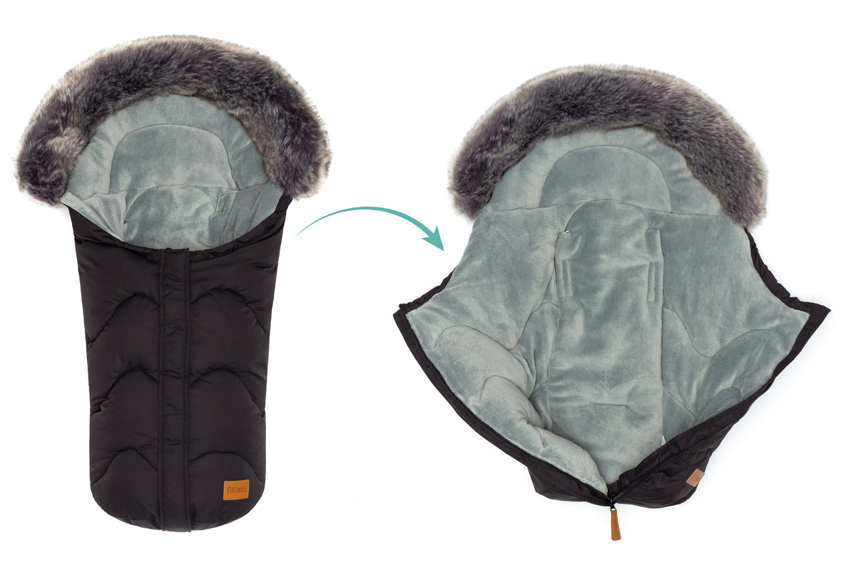 Fillikid Winterfusssack Lhotse für Wanne oder Babyschale schwarz