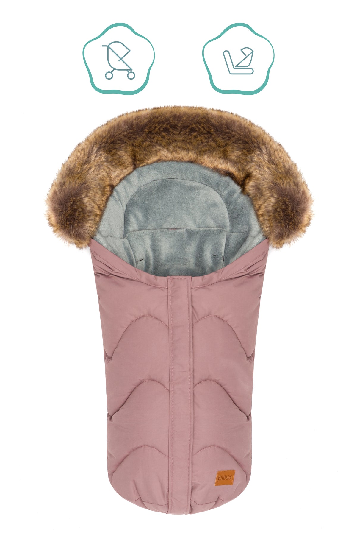 Fillikid Winterfusssack Lhotse für Wanne oder Babyschale rosé