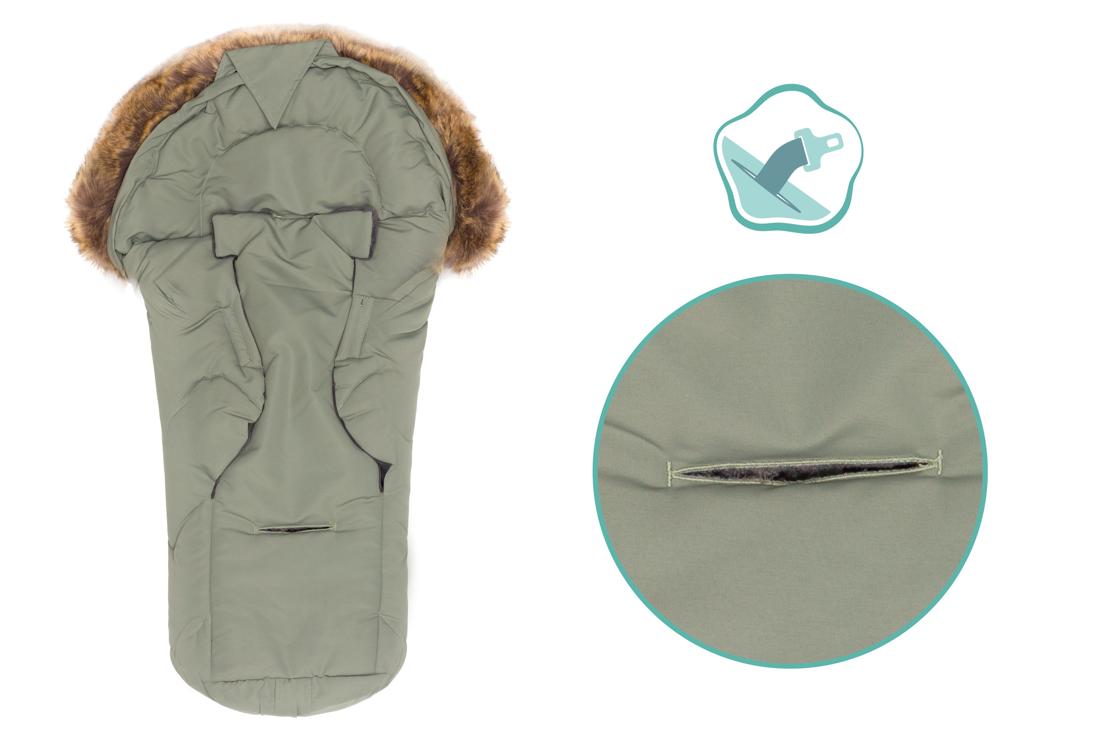 Fillikid Winterfusssack Lhotse für Wanne oder Babyschale Salbei