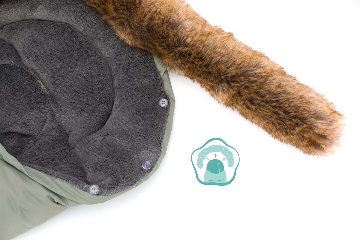 Fillikid Winterfusssack Lhotse für Wanne oder Babyschale Salbei