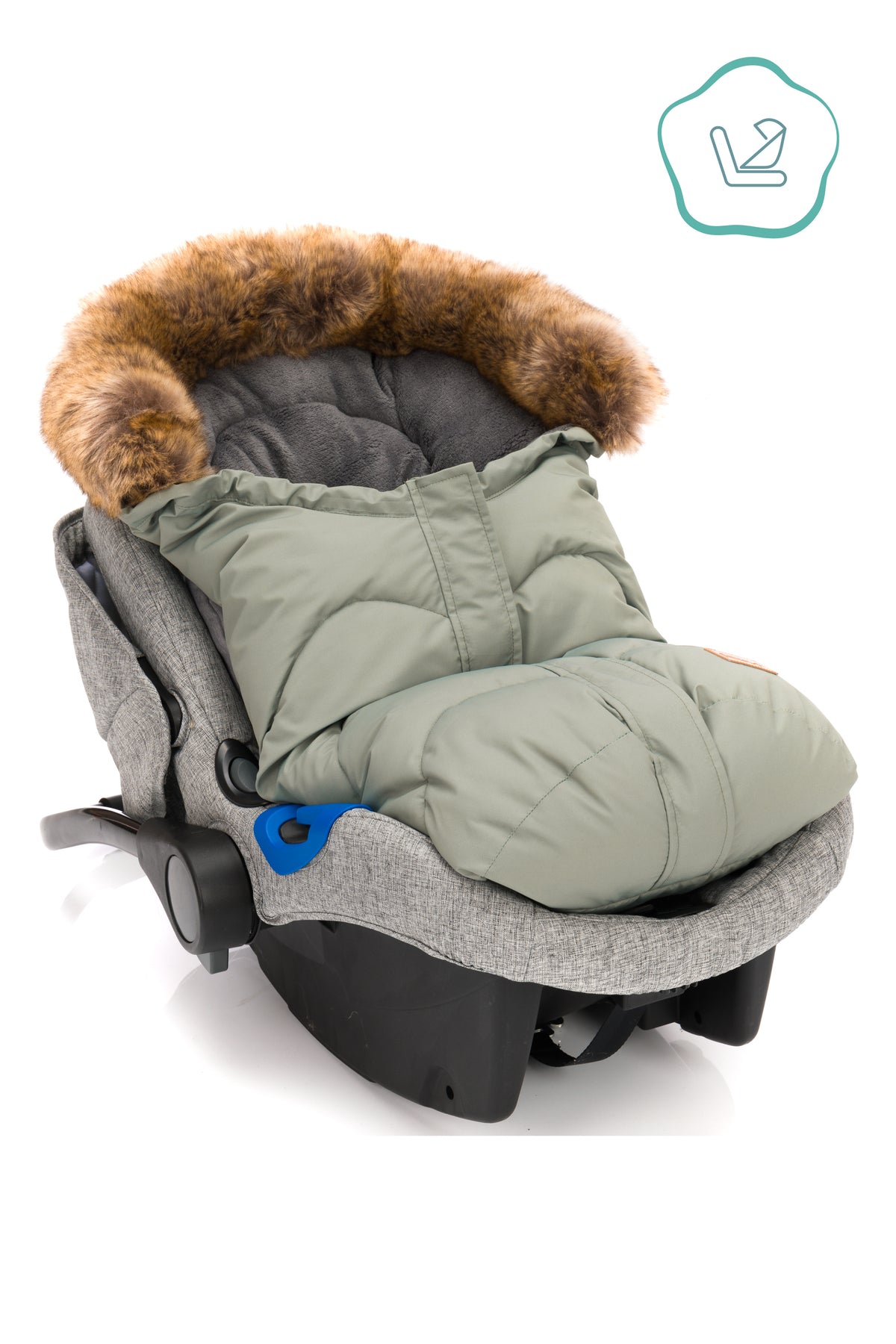 Fillikid Winterfusssack Lhotse für Wanne oder Babyschale Salbei