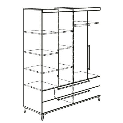 PAIDI REMO Schrank 3 oder 4 Türen mit Schubkästen