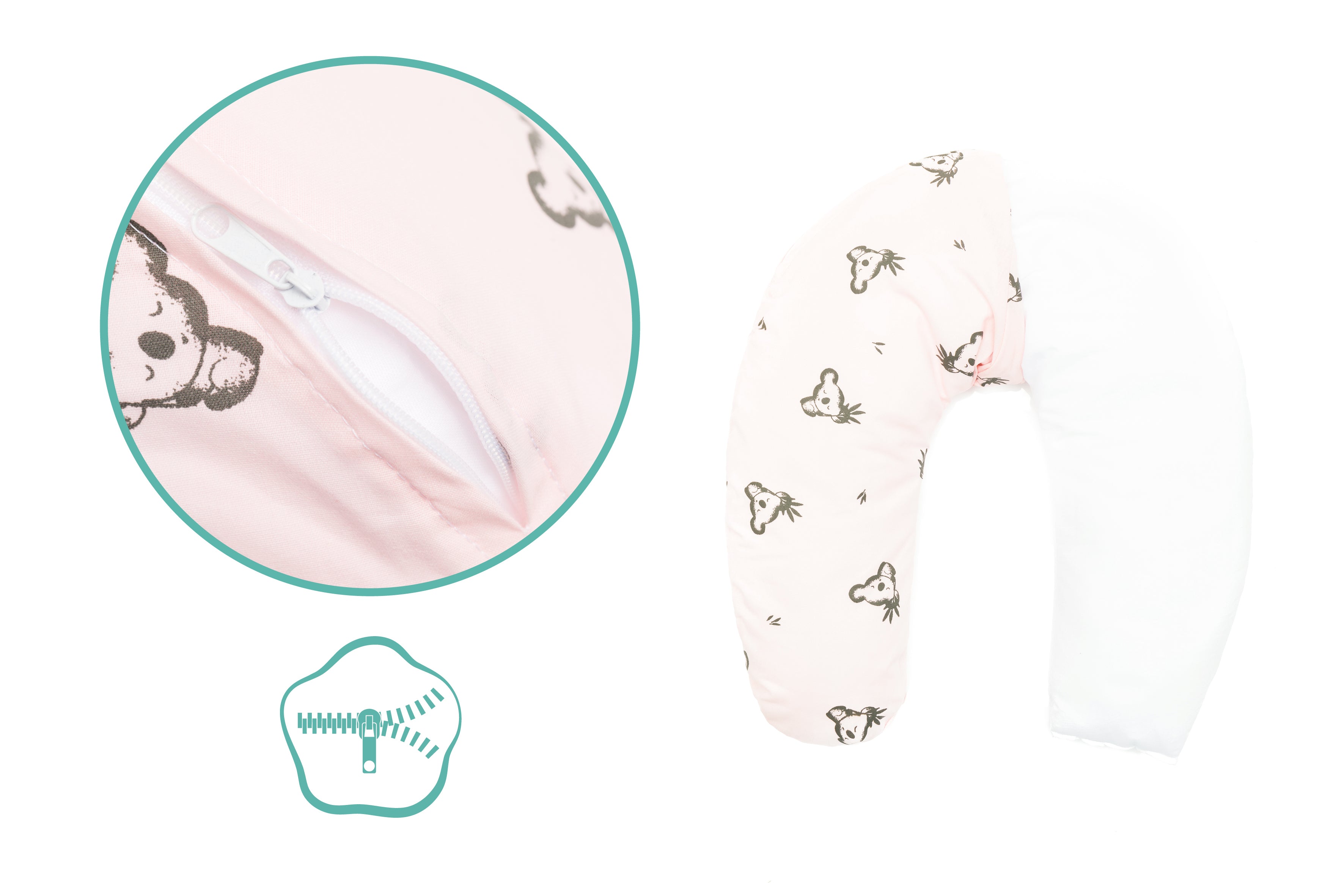 Fillikid Seitenlagerungskissen Luxe Koala rosé