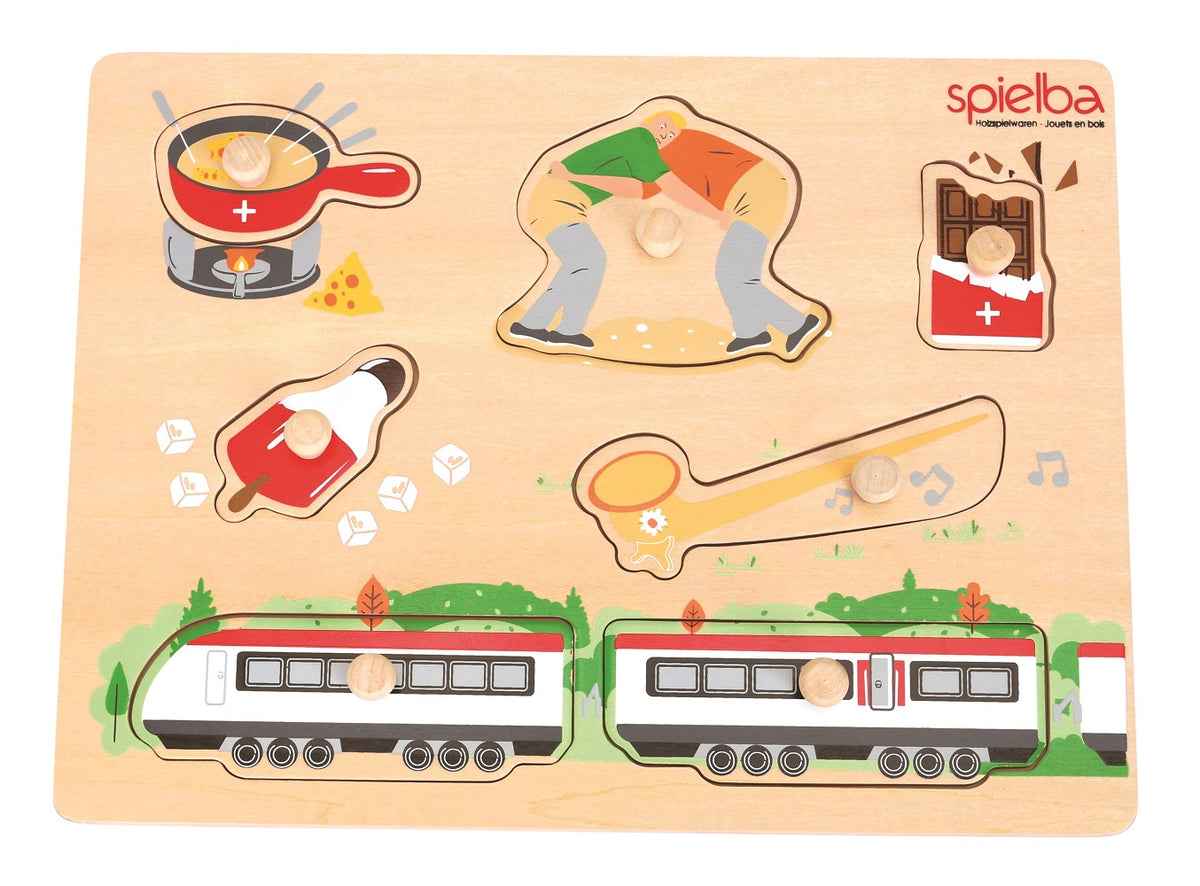 Spielba Puzzle Schweiz 7-teilig mit Griffli