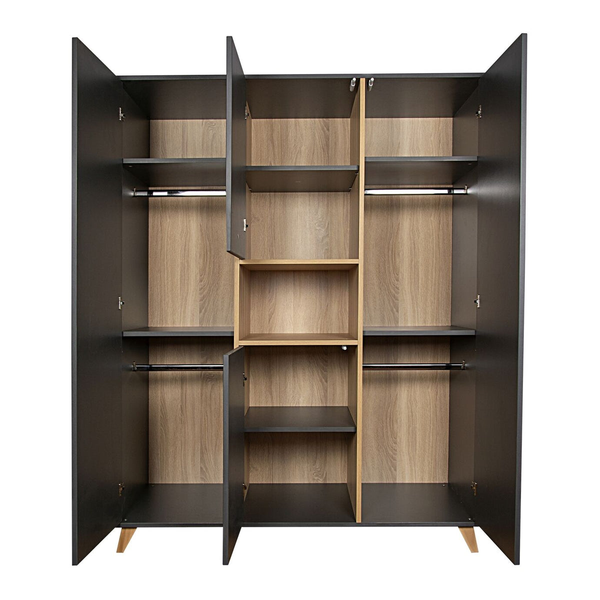 Quax Loft Kleiderschrank 4-türig antracite