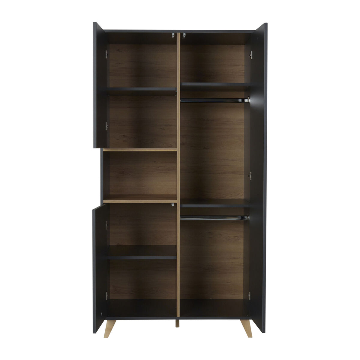 Quax Loft Kleiderschrank 2-türig antracite