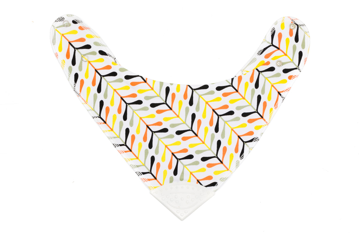 Fillikid Dreieckstuch mit Beissspitze Blätter gelb/orange 2er Pack