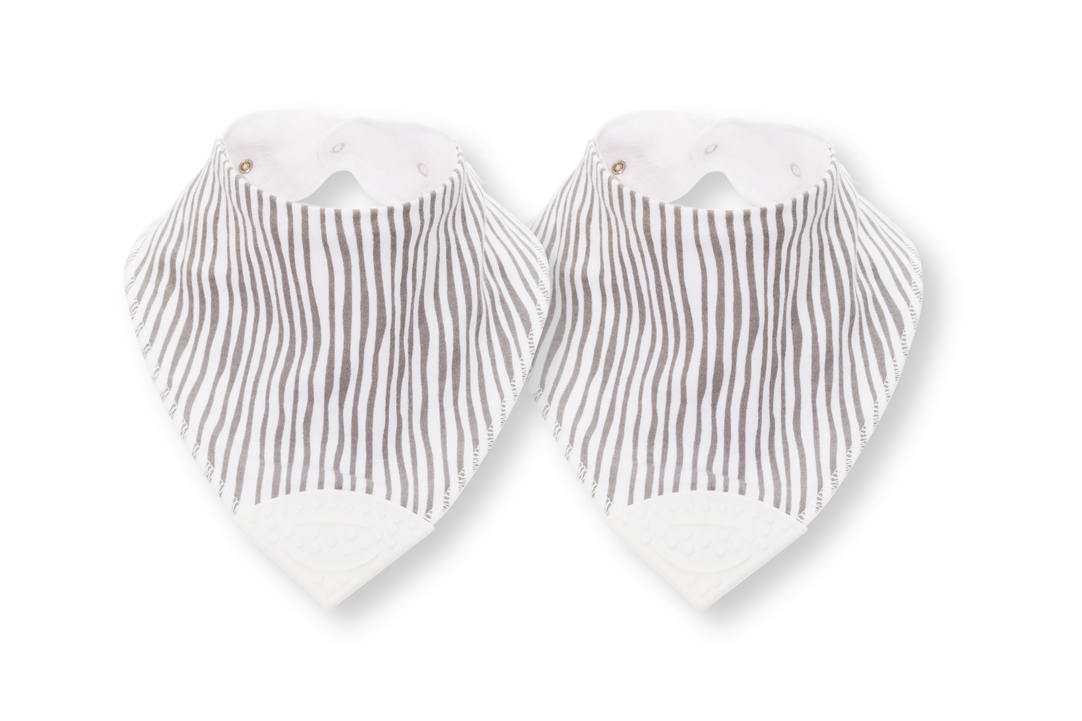 Fillikid Dreieckstuch mit Beissspitze Streifen grau 2er Pack