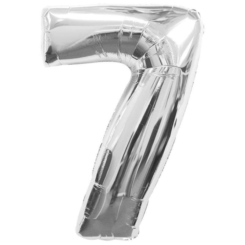 Folienballon Zahl 7 silber