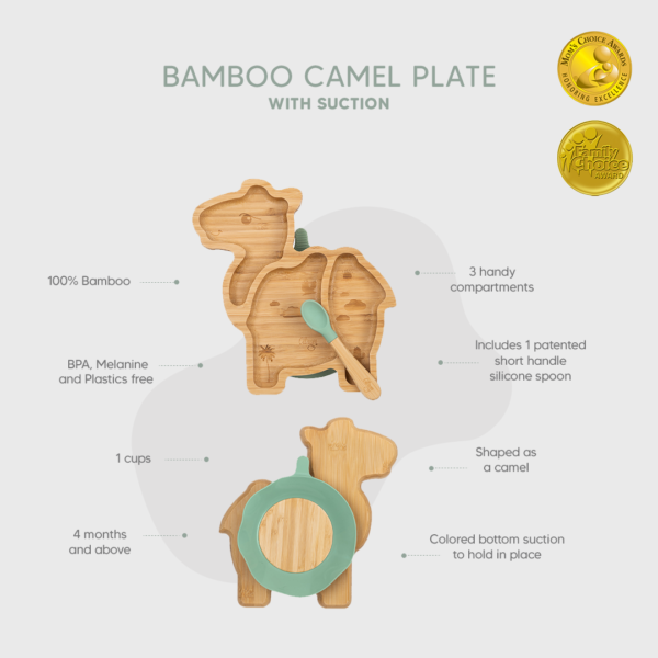 Citron Bamboo Plate Camel mit Saugnapf