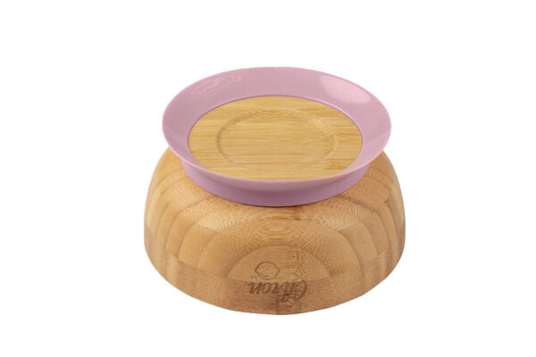 Citron Bamboo Bowl + Löffel mit Saugnapf - Pink