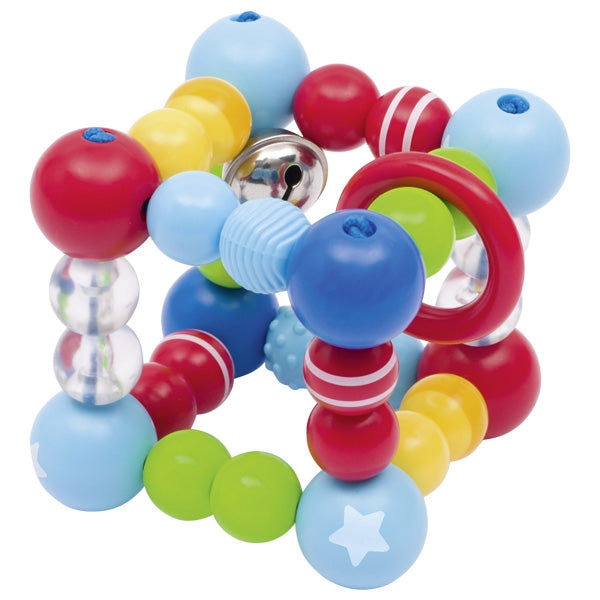 Heimess Greifling Elastik Würfel Stern und blau