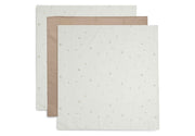Jollein Spucktuch Hydrophill 70x70cm Stargaze Biscuit 3er Pack