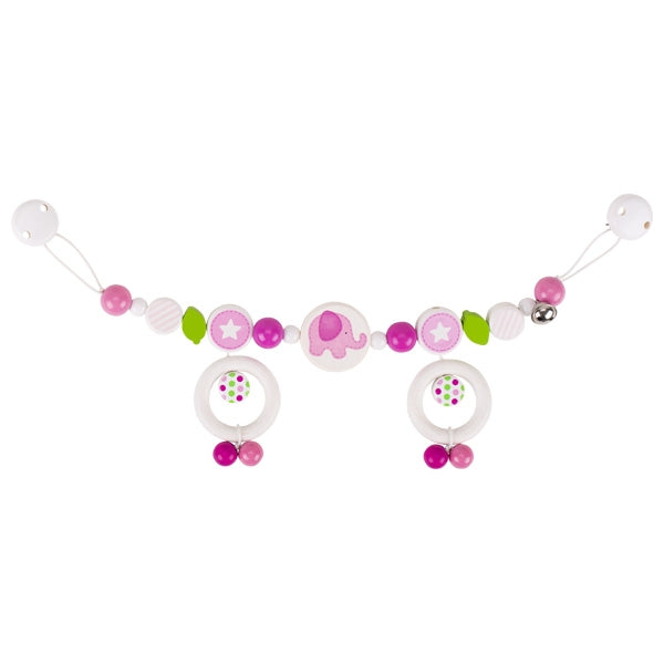 Heimess Kinderwagenkette Elefant blau und rosa
