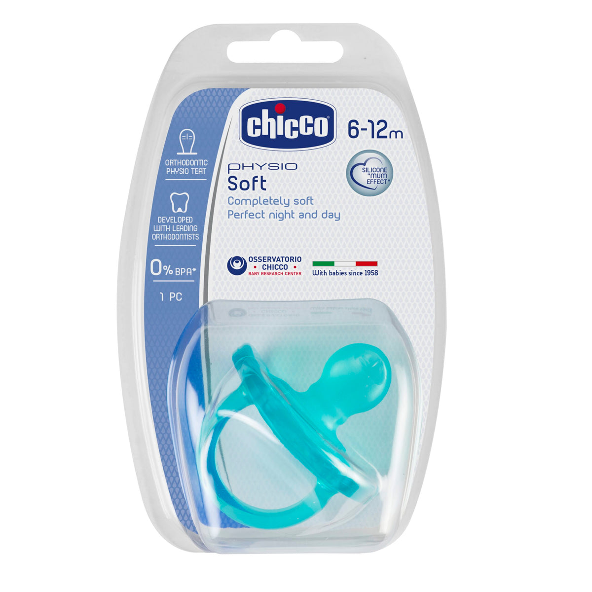 Chicco PhysioForma SOFT Blue - medium Silikon - 1 Stk. - 6-16m