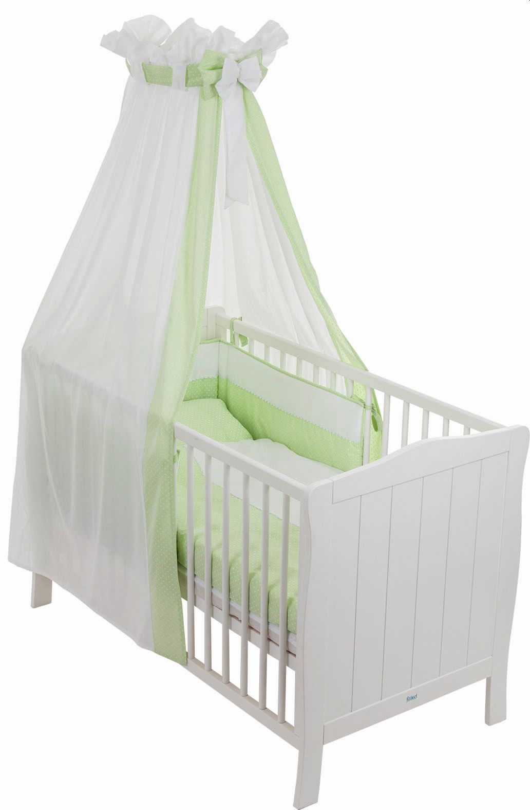 Kinderbett 70 x 140 cm inkl. 4-tlg. Bett-Set grün - Sonderangebot
