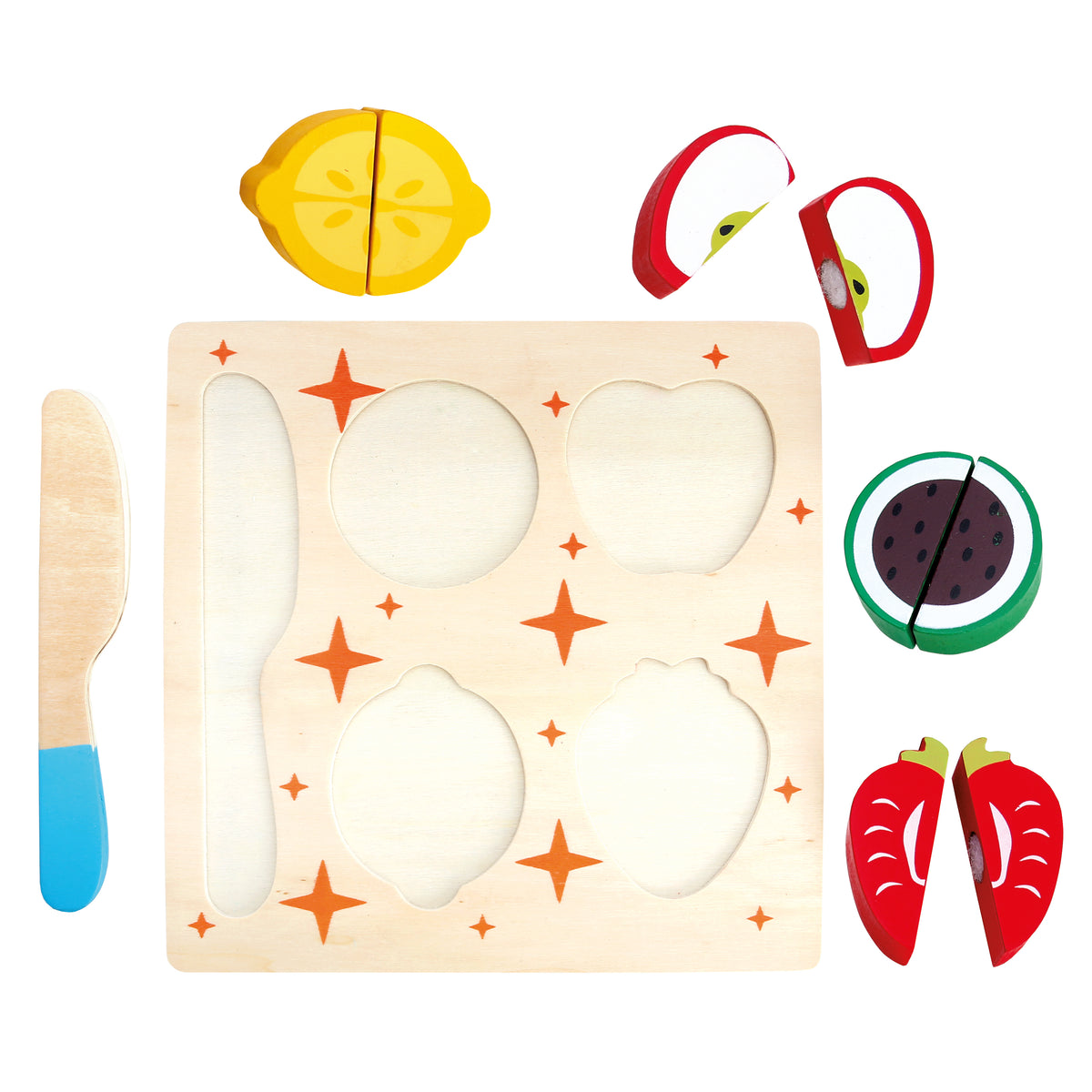 Bino 3D Puzzle Holz, Obst mit Schneidebrett