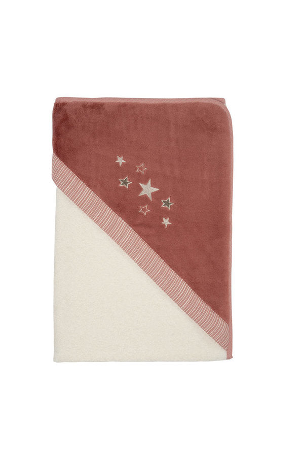BeBe´s Collection Kapuzenbadetuch 100x100 cm - Sternchen terra