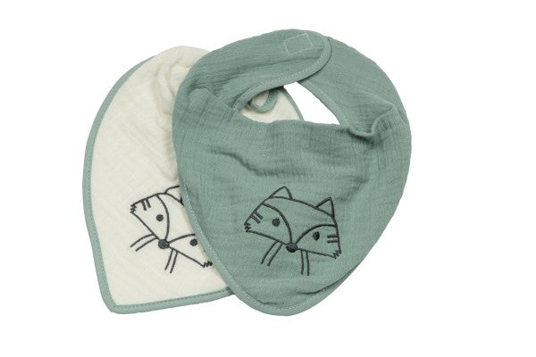 Bebe's Collection Musselin Sabberlätzchen 2er Pack Fuchs grün