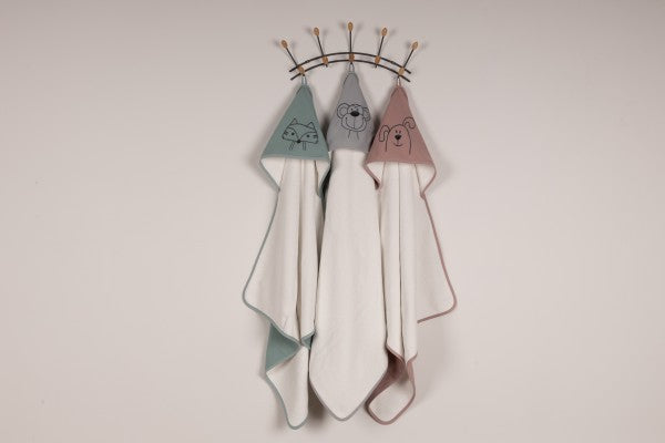 Bebe&#39;s Collection Kapuzenbadetuch 90 x 90 cm Affe grau