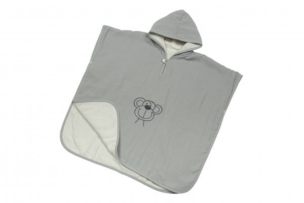 Bebe&#39;s Collection Musselin Badeponcho Affe grau