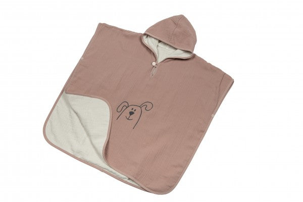 Bebe's Collection Musselin Badeponcho Hund altrosa
