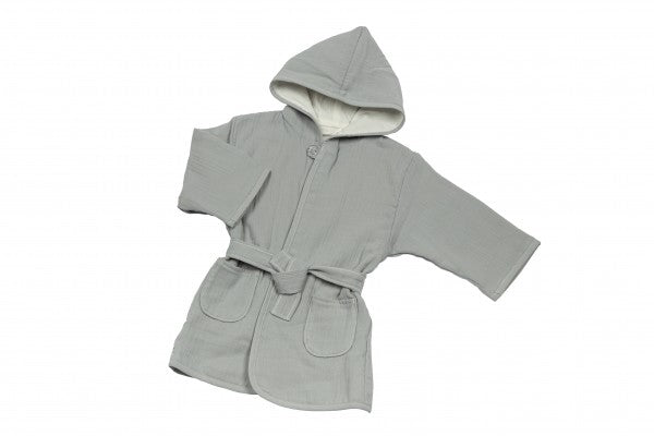 Bebe's Collection Musselin Bademantel Gr. 92/98 Affe grau