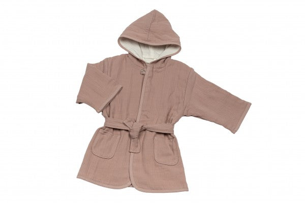 Bebe&#39;s Collection Musselin Bademantel Gr. 92/98 Hund altrosa