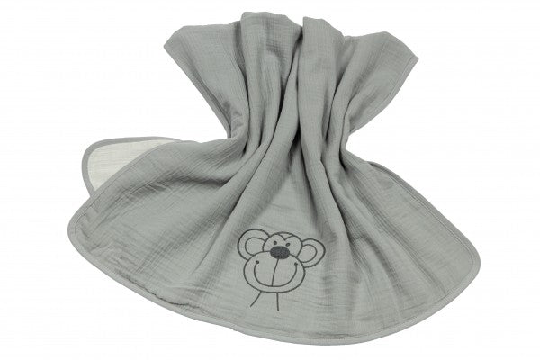 Bebe's Collection Musselin Kuscheldecke 70 x 100 cm Affe grau