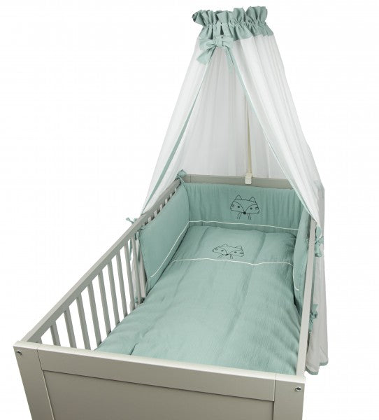 Bebe's Collection Musselin Bett Set 3-teilig Fuchs grün
