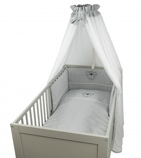 Bebe's Collection Musselin Bettwäsche 80x80 / 35x40 cm Affe grau