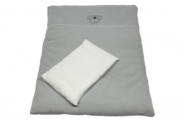 Bebe's Collection Musselin Bettwäsche 100x135/40x60 cm Affe grau