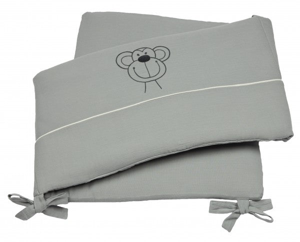 Bebe&#39;s Collection Musselin Nestchen 35 x 190 cm Affe grau