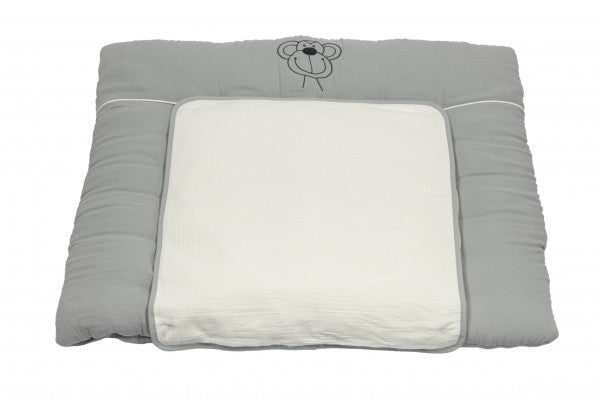 Bebe&#39;s Collection Musselin Wickelunterlage gross 85 x 70 cm Affe grau
