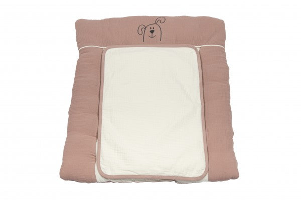 Bebe's Collection Musselin Wickelunterlage klein 55 x 70 cm Hund altrosa