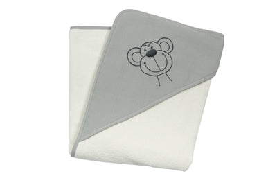 Bebe's Collection Kapuzenbadetuch 90 x 90 cm Affe grau