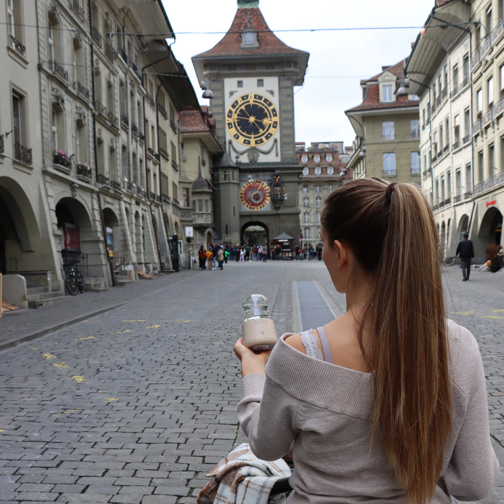 LIINI 2.0 Flaschenwärmer für unterwegs mit Akku Beige