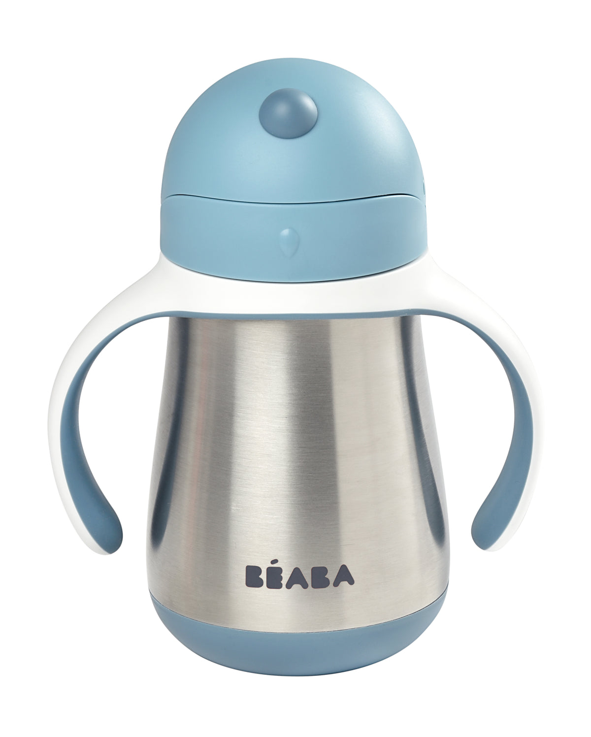 Beaba Strohhalmbecher aus Edelstahl 250ml blau