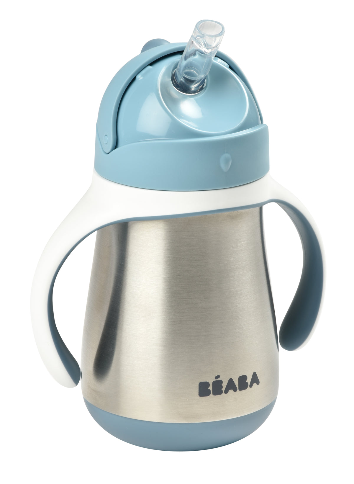 Beaba Strohhalmbecher aus Edelstahl 250ml blau