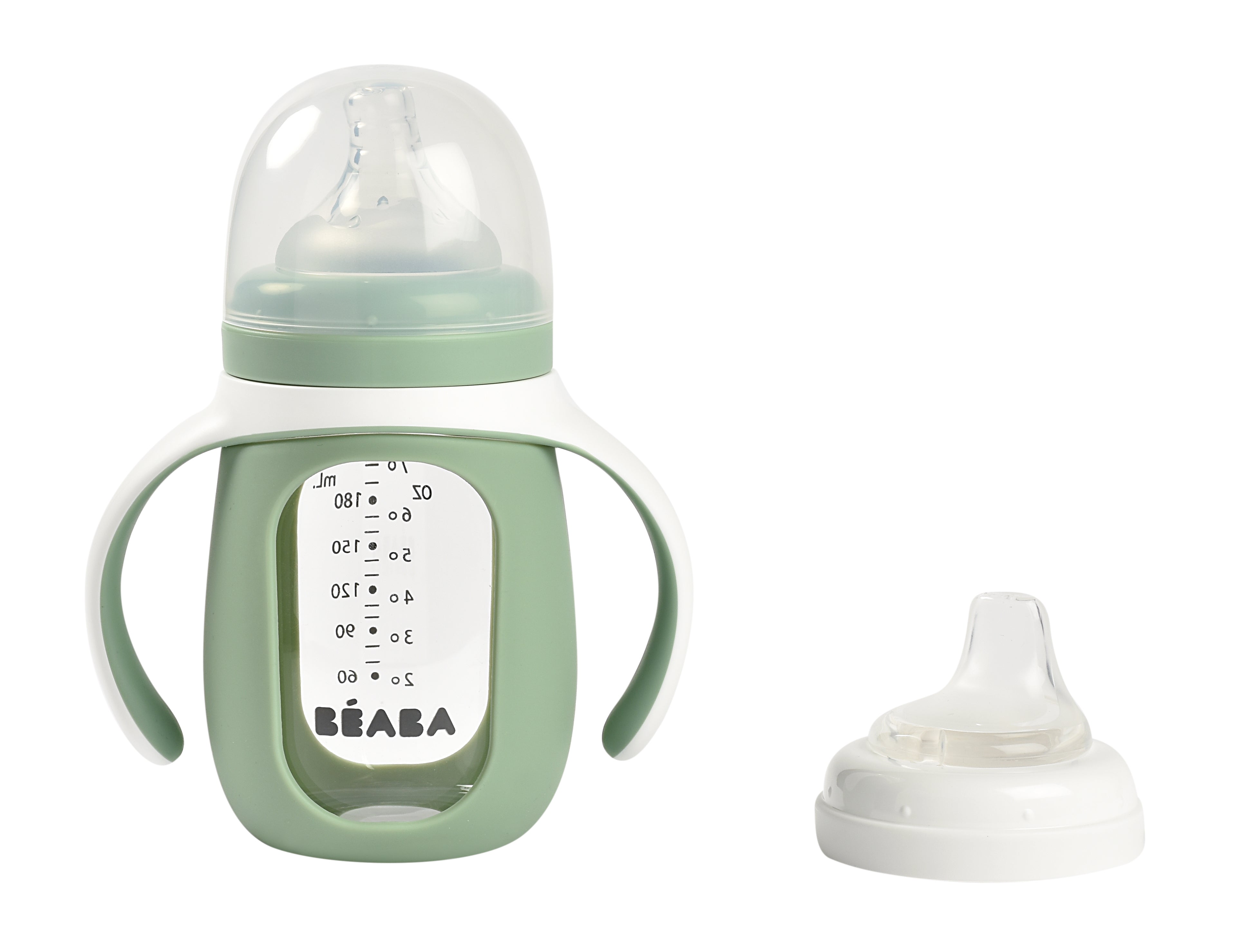 Beaba 2in1 Lernfläschchen Silikon salbei