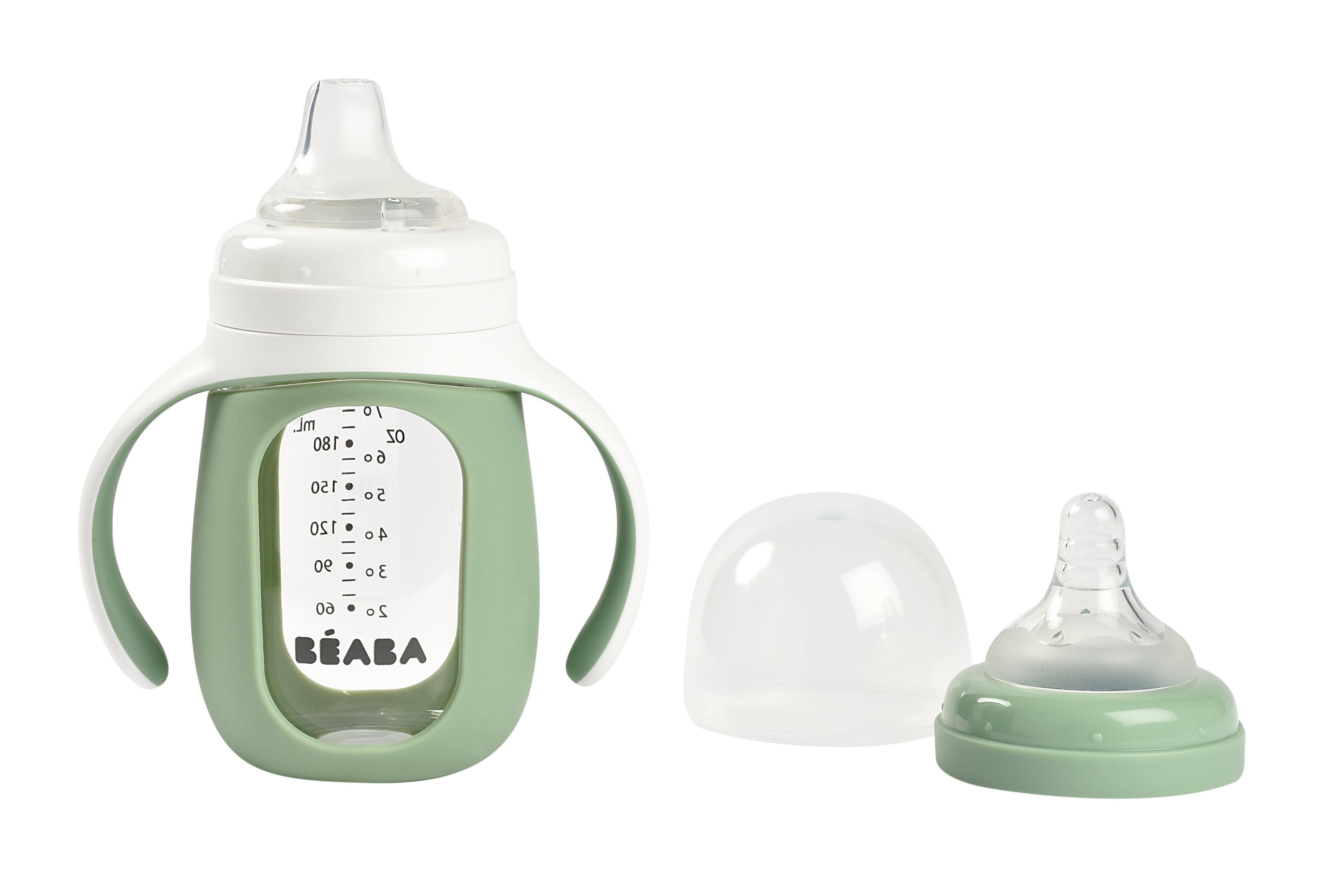 Beaba 2in1 Lernfläschchen Silikon salbei