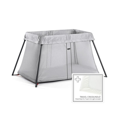 BabyBjörn Reisebett light Mesh silber inkl. Fixleintuch