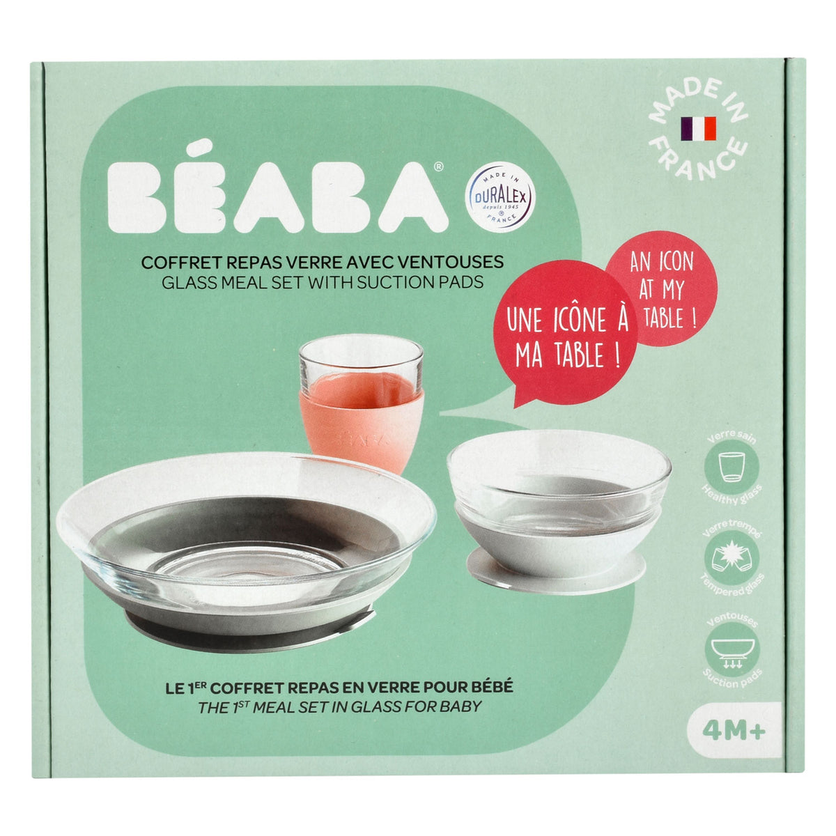 Beaba Mahlzeiten-Set Glas eukalyptus