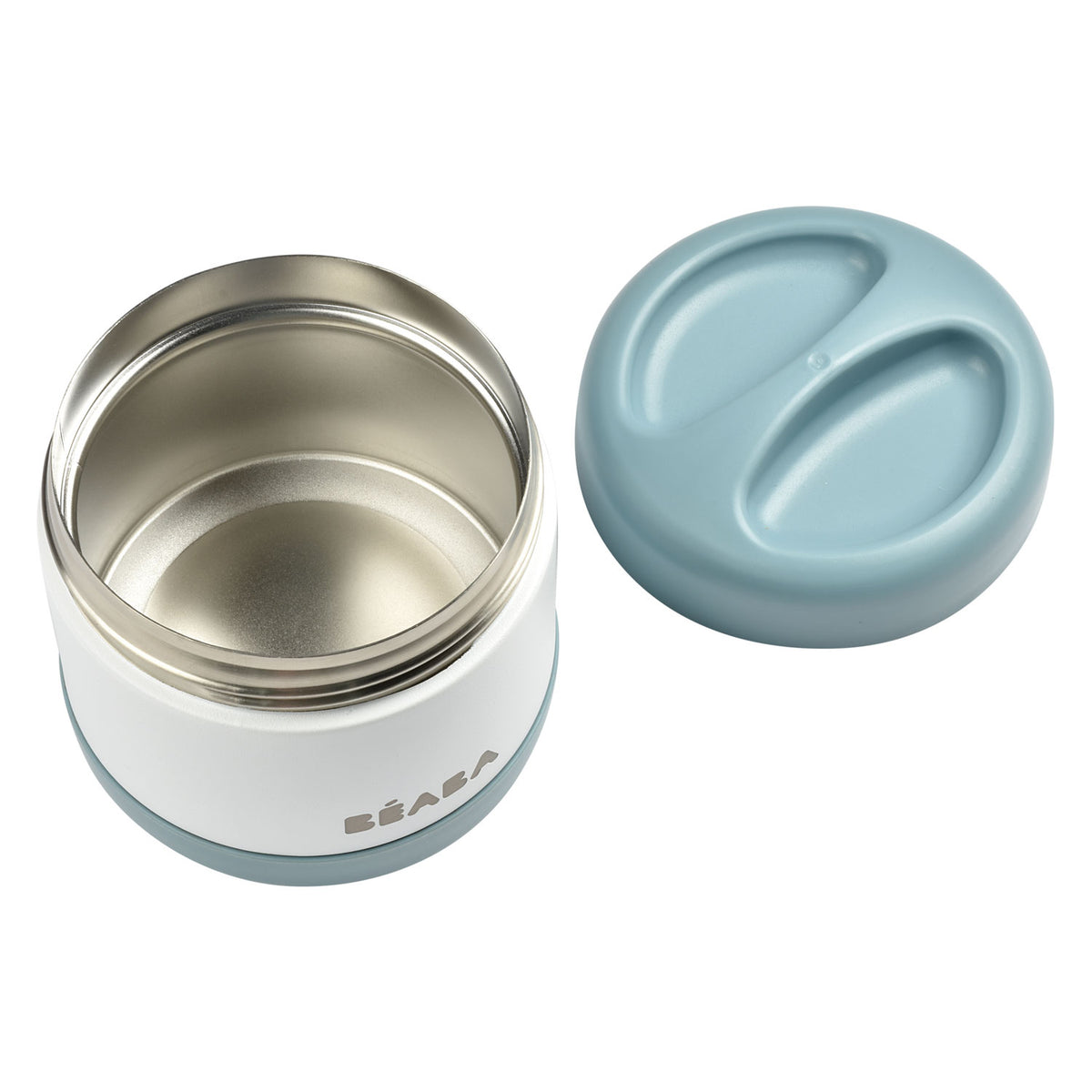 Beaba Thermobehälter aus Edelstahl 500ml blau/weiss