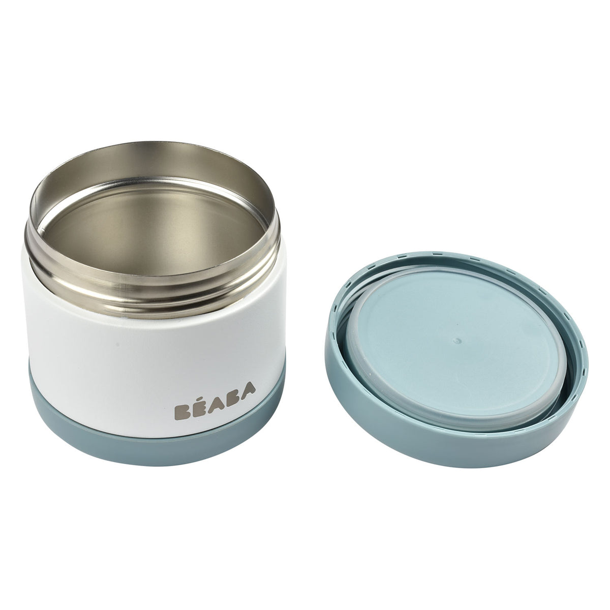 Beaba Thermobehälter aus Edelstahl 500ml blau/weiss