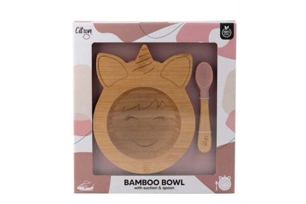 Citron Bamboo Bowl Set Unicorn Pink