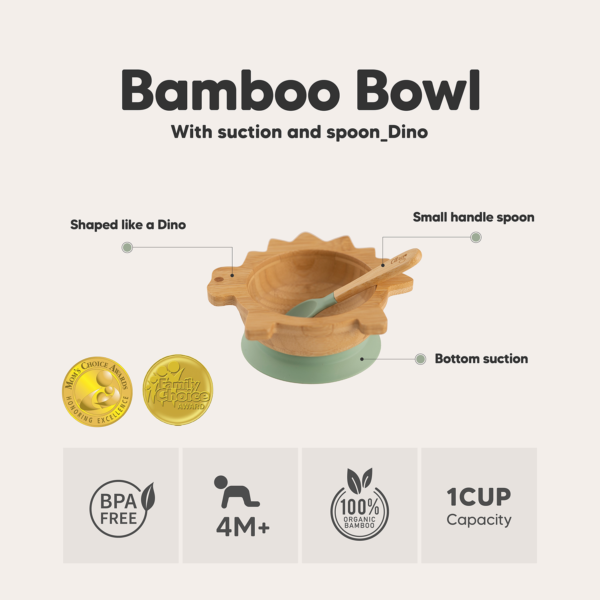 Citron Bamboo Bowl Set Dino Green