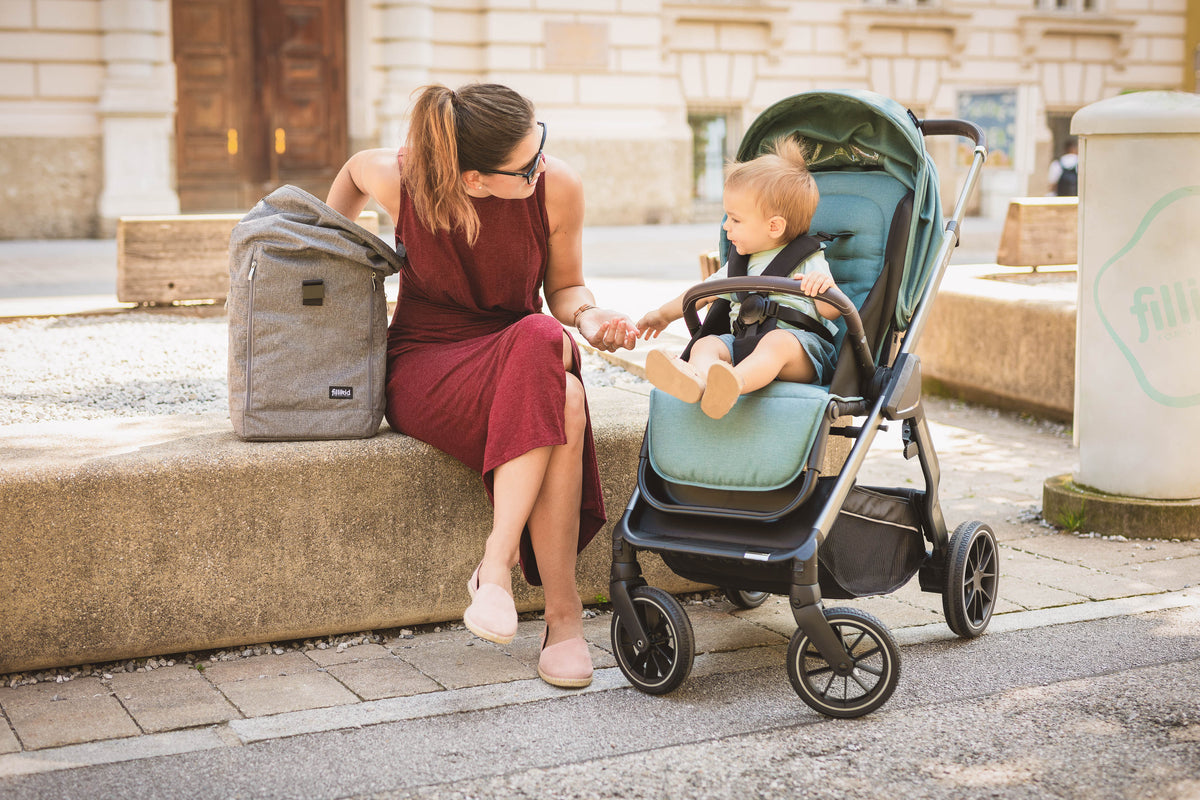 Fillikid Kinderwagenset Puma inkl. Sportwagenaufsatz und Wanne mentha - SONDERAKTION