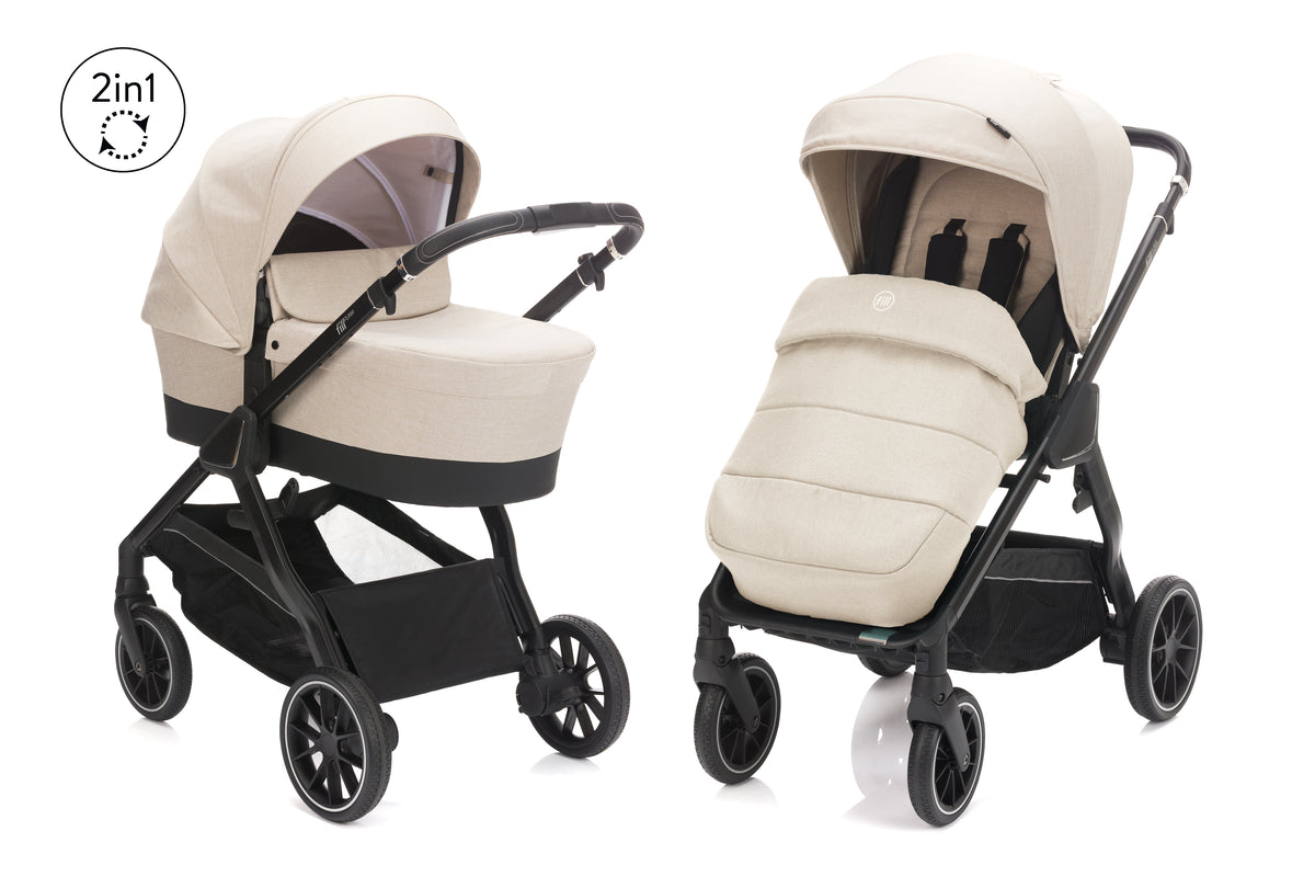 Fillikid Kinderwagenset Puma inkl. Sportwagenaufsatz und Wanne khaki - SONDERAKTION