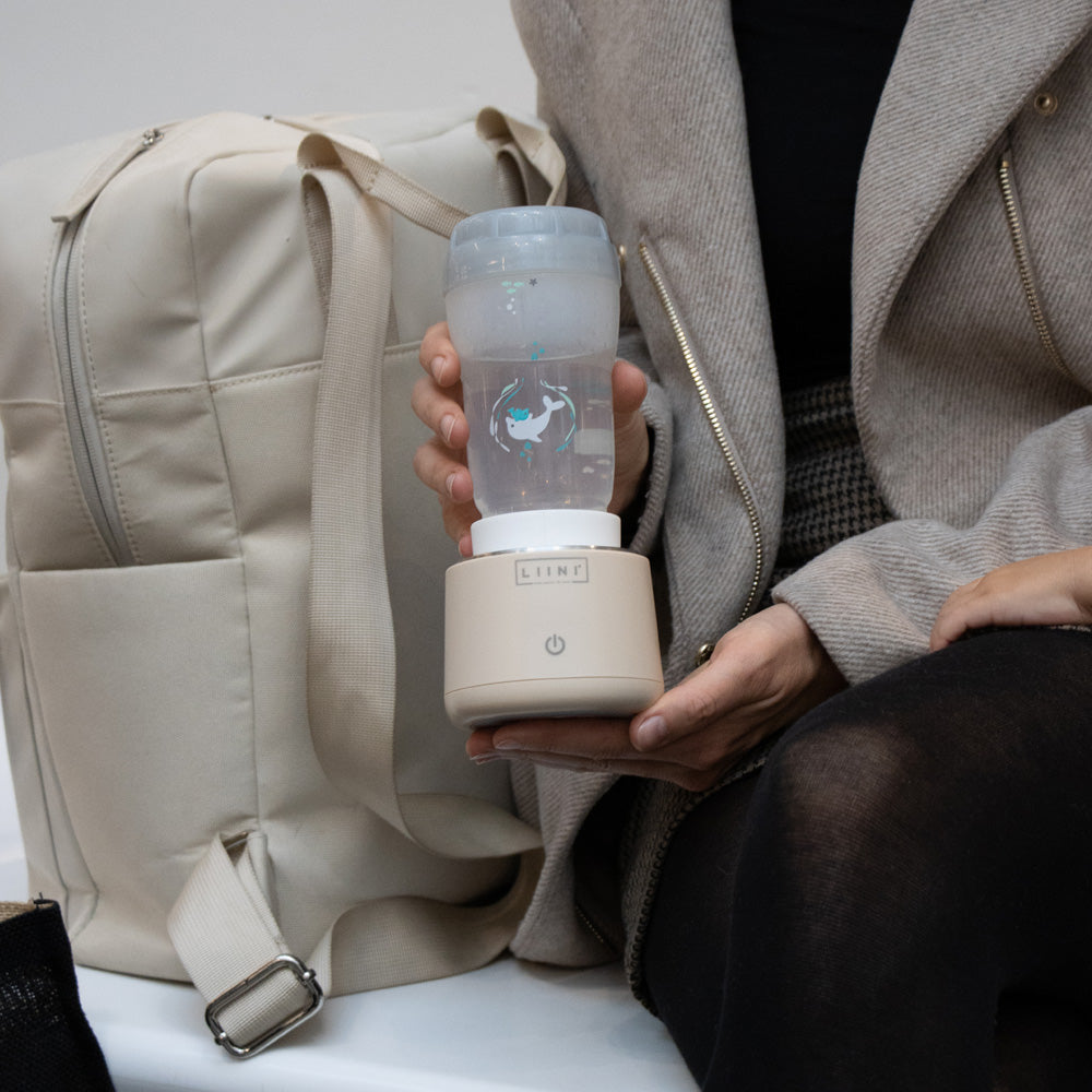 LIINI 2.0 Flaschenwärmer für unterwegs mit Akku Beige